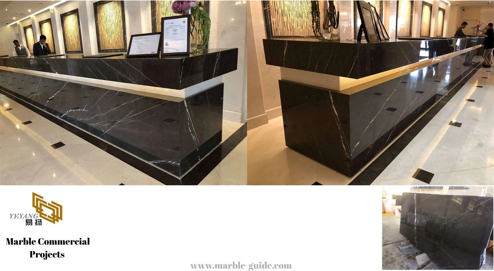 Pietra Grey marble Reception desk hotel Pietra Grey marble Reception desk hotel