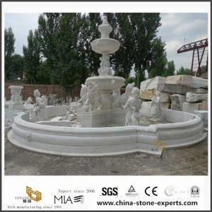 DIY White Marble kámen zahrada vodní fontána s dámy a lev