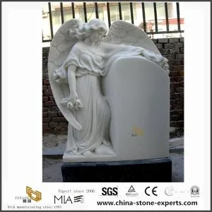 Bílý mramor Angel Grave náhrobní designy s křídly a nízké prodejní ceny