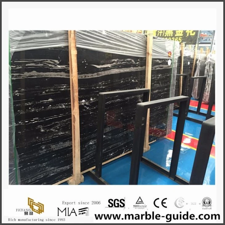 China Cheap Silver Dragon, White Black Marble Slab For Hotel Tiles/Bathroom