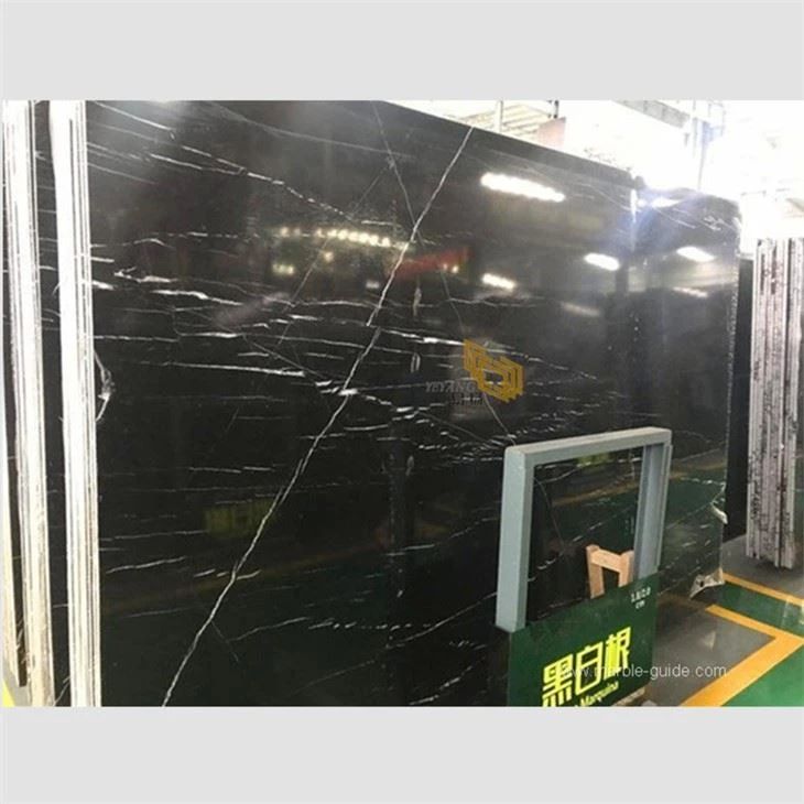 3cm Black Nero Marquina Marble Slabs Wholesale