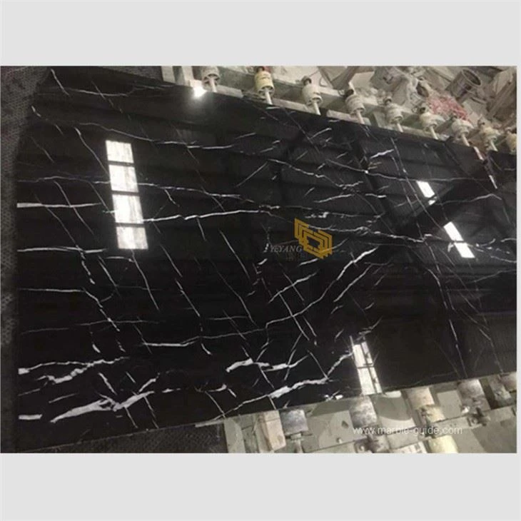 3cm Black Nero Marquina Marble Slabs Wholesale