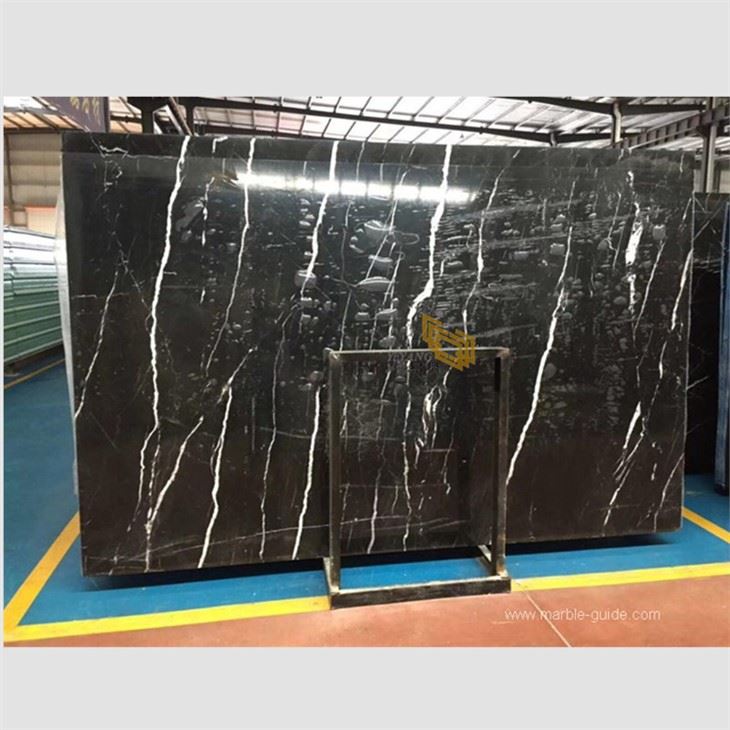 3cm Black Nero Marquina Marble Slabs Wholesale